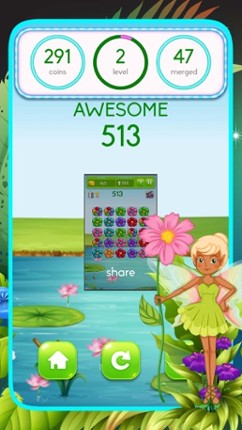 Flowerz Garden Merging - Link Color Match Puzzle screenshot