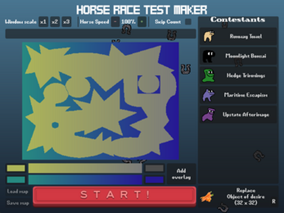 Horse Race Test Maker screenshot