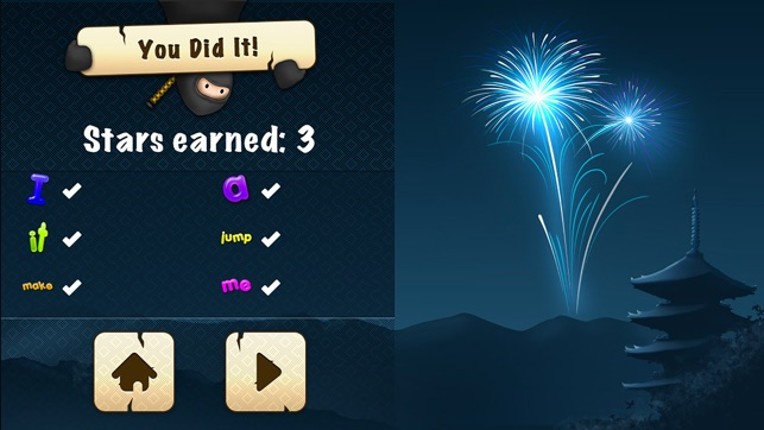 Sight Words Ninja - Slicing Game to Learn to Read screenshot