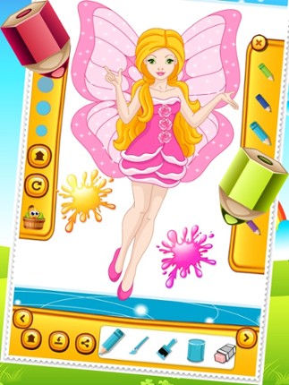 Beauty Fairy Princess Coloring Book Drawing for Kid Games screenshot