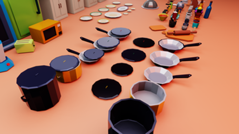 low poly kitchen 3D assets screenshot