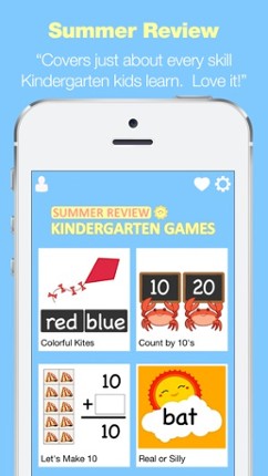 Kindergarten Learning Games - Summer Review for Math and Reading screenshot