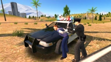 Crime City Police Car Driver Image