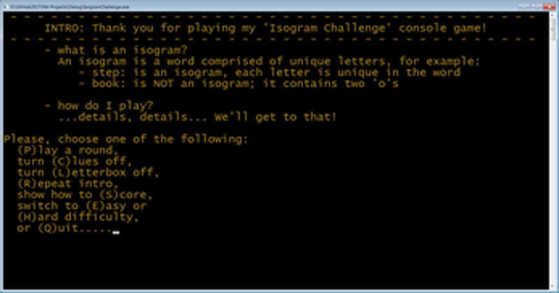Isogram Challenge screenshot