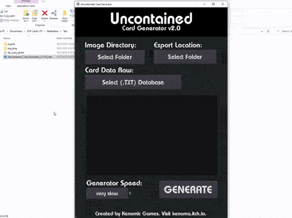 Card Generator for Uncontained - SCP Card Game Image