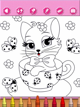 Cat Kitty Kitten Coloring Book Image