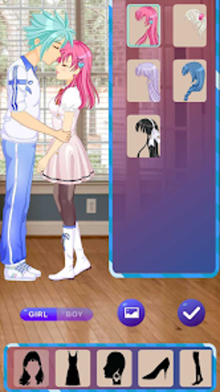 Anime Dress Up Love Kiss Games screenshot