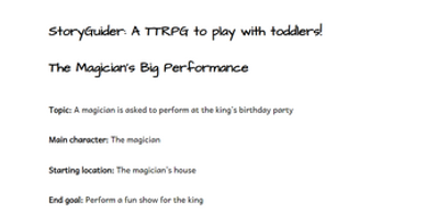 StoryGuider: A TTRPG to play with toddlers! Image