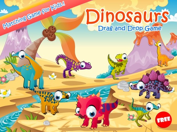 Dinosaurs Drag And Drop Shadow Matching Kids Games screenshot