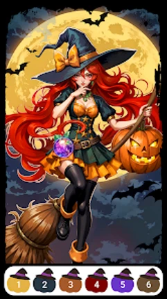 Dark Halloween Color by Number screenshot