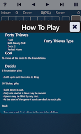 Forty Thieves Solitaire Image