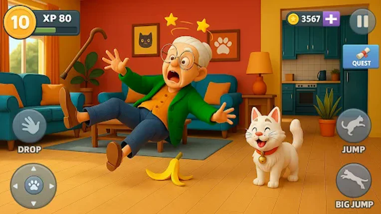 Kitty vs Granny House Chaos Image