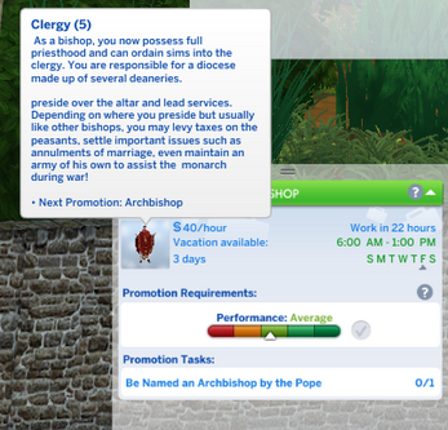Medieval Clergy Career for the Sims 4 screenshot