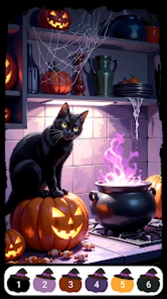 Dark Halloween Color by Number Image