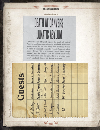 Doors to Darkness Free Handouts and Pre-gen Characters Pack (Call of Cthulhu) screenshot