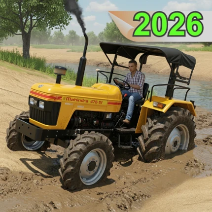 Indian Desi Farming Tractor 3D Image