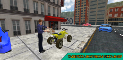 ATV Bike Pizza Delivery Boy Image