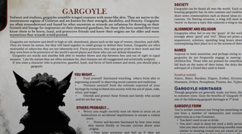 [PF2E] Gothic Ancestries: Gargoyles screenshot