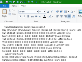 RHG Timecard Image