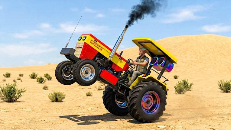 Indian Desi Farming Tractor 3D Image