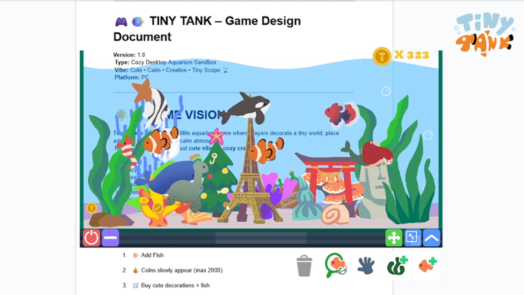 TinyTank – A Cozy Aquarium Desktop Decoration Game Image