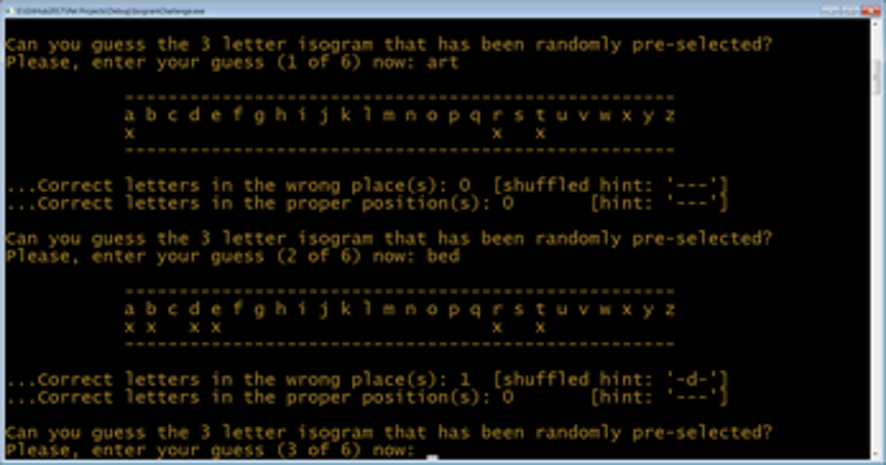 Isogram Challenge screenshot