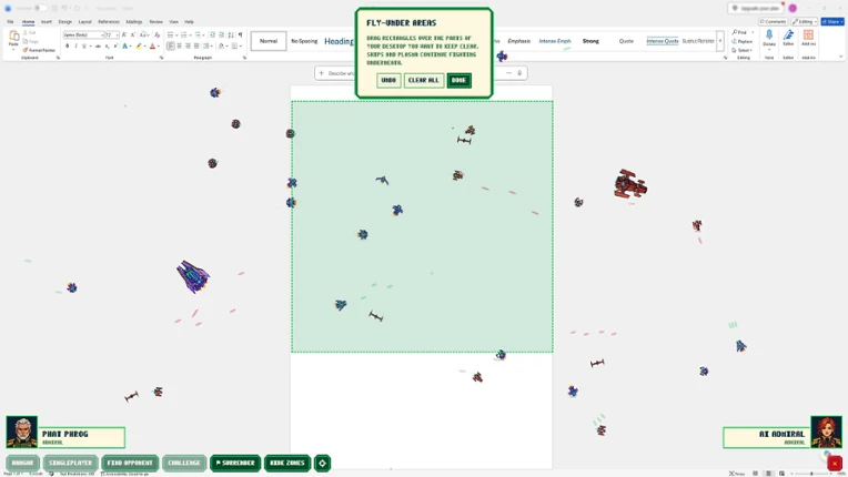 Desktop Space Battles screenshot