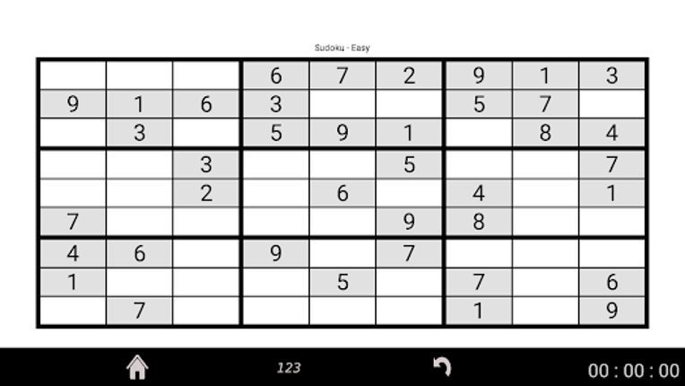 Sudoku screenshot