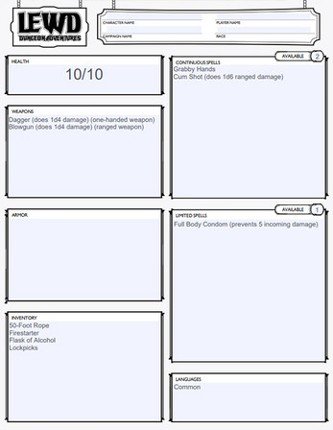 Lewd Dungeon Adventures Core Rulebook and Starter Adventure: An Adult Role-Playing Game for Couples Image