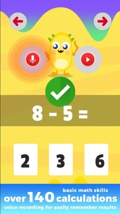 Kids Monster Creator - early math calculations using voice recording and make funny monster images screenshot