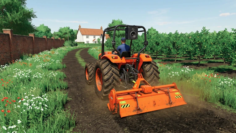 Indian Desi Farming Tractor 3D Image