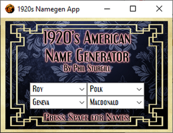 1920's American Name Generator screenshot