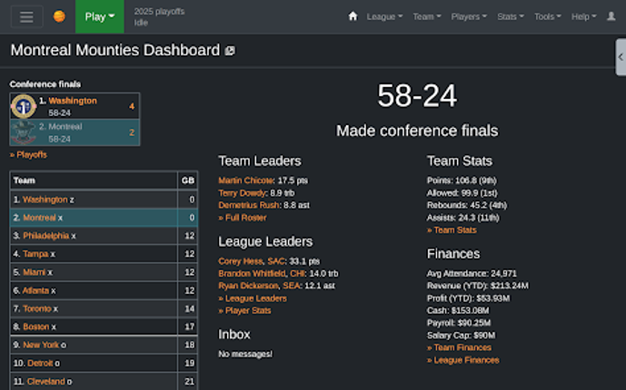 Basketball GM screenshot