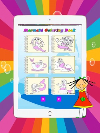 Mermaid Princess magical girl coloring pages:free printable screenshot