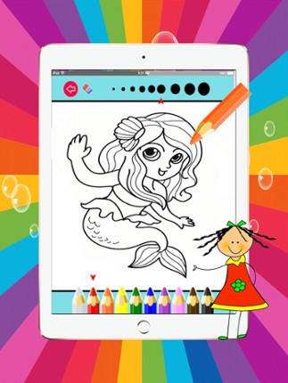 Mermaid Princess magical girl coloring pages:free printable screenshot