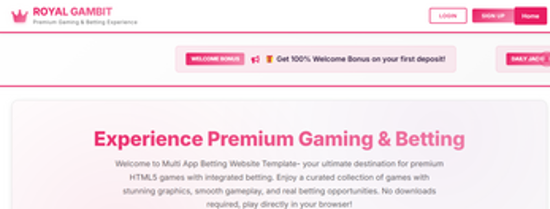 Multi App Betting Website Template Image
