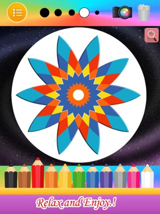 Flower Mandala Therapy Coloring Book Drawing Pages Image
