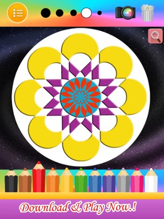 Flower Mandala Therapy Coloring Book Drawing Pages screenshot