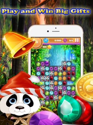 Cute Panda Jungle Match Puzzle Game For Christmas screenshot