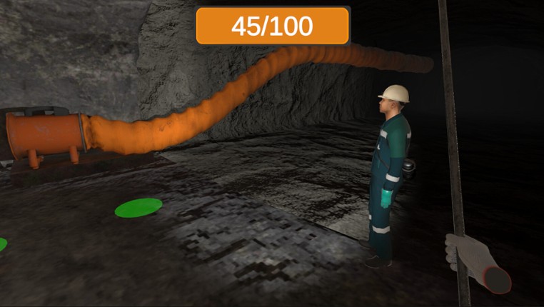 Underground roof fall hazard assessment VR Training screenshot