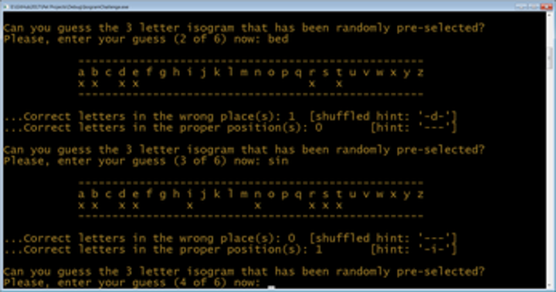 Isogram Challenge screenshot
