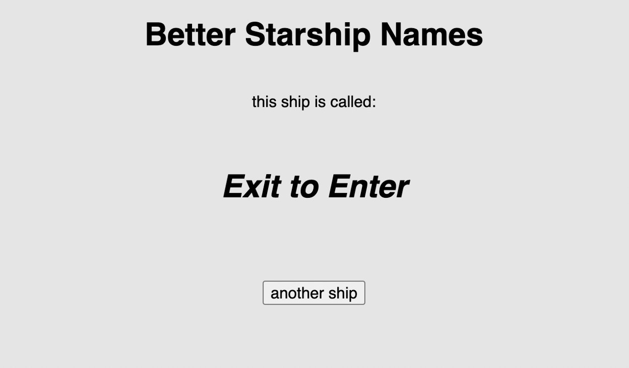 Games like Better Starship Names