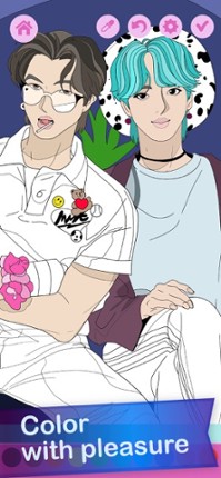 Kawaii Anime Coloring Book Image