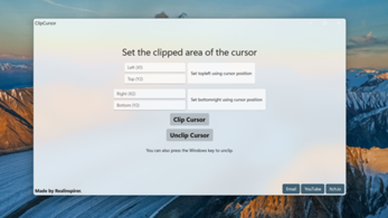 ClipCursor (GUI verson) screenshot