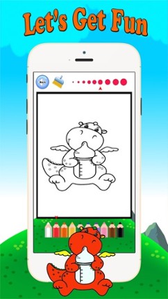 Dragon Paint and Coloring Book: Learning skill best of fun games free for kids screenshot