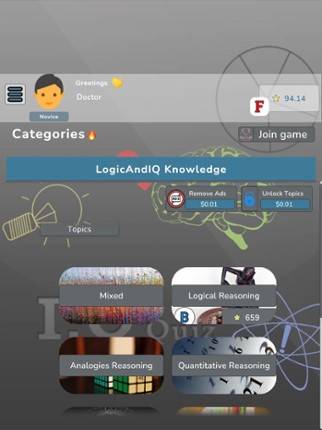 Logic IQ Knowledge Quiz screenshot