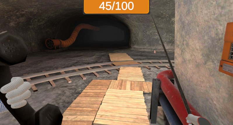 Underground roof fall hazard assessment VR Training screenshot