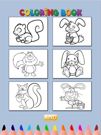 Cute Squirrel & Rabbit - Game coloring book for me Image