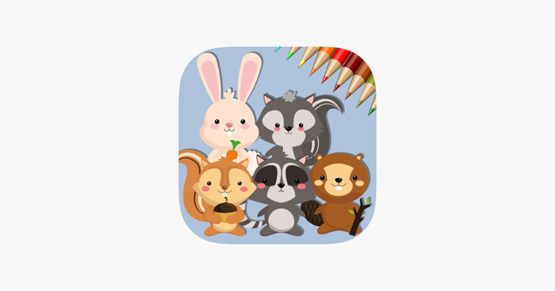 Cute Squirrel & Rabbit - Game coloring book for me Image