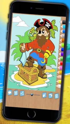 Paint and color pirates - Educational pirates coloring game for kids aged 1 to 6 years screenshot